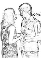 coloriage high school musical troy et gabriella se tiennent les mains